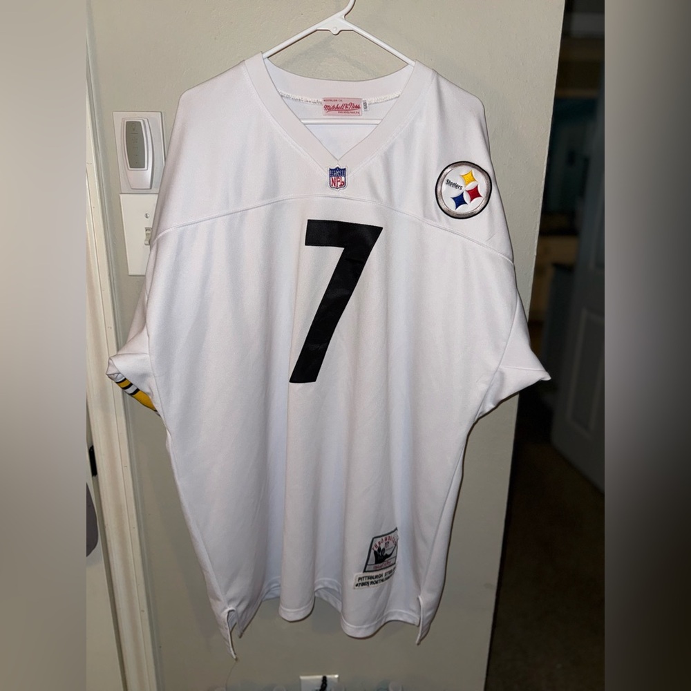 Mitchell & Ness White Jersey with Black Number